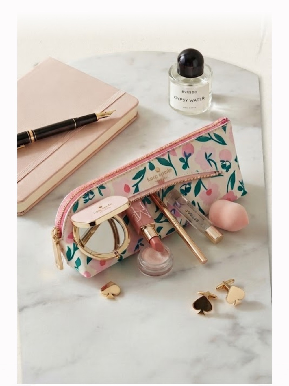 NWT Kate Spade Falling Flowers Pencil Pouch & Cosmetic Case Set - Picture 2 of 9